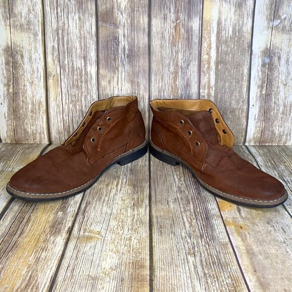 Reaction Kenneth Cole Other - Kenneth Cole Reaction Tan Vegan Leather Lace-Up Ankle‎ Boots Men's Size 9